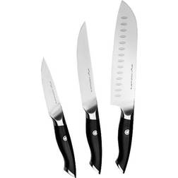 ONYX Cookware Rustfrit Stål 3-dele Santoku-Uniersal-Urte Knivsæt