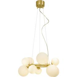 Aneta Molekyl Round Matt Brass/Opal White Pendellampa 50cm