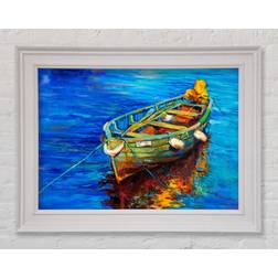 Longshore Tides Fishing Boat White Framed Art 42x29.7cm