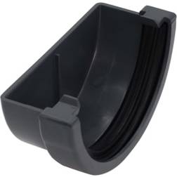 FloPlast Grey 76mm MiniFlo Gutter External Stop End Anthracite