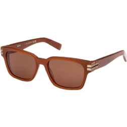 Zegna Men's Acetate Rectangle Shiny Light Brown