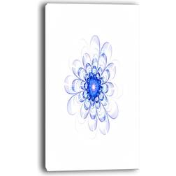 Design Art On Canvas Blue/White Wall Decor 16x32"