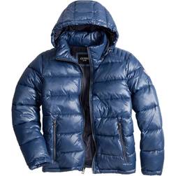 Guess Men's Hooded Puffer Coat - Navy