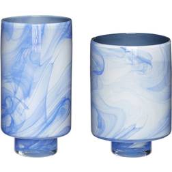 Hübsch Cloud Blue/White Vase 25cm 2pcs