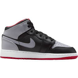 Nike Air Jordan 1 Mid Bred Shadow GS - Black/Fire Red/White/Cement Grey