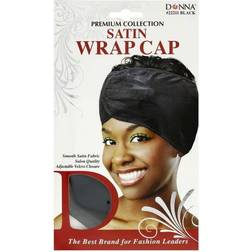 Donna Satin Wrap Cap - Black