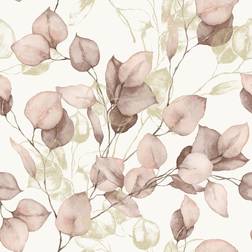 Muriva Eucalyptus Leaves Wallpaper Blush/Gold 210502