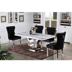 Best Quality Furniture Ada Black Dining Set 38x64" 5