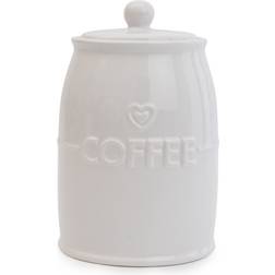 Dunelm White Hearts Coffee Canister Coffee Jar