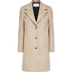 Selected Sasja Single Breasted Coat - Beige