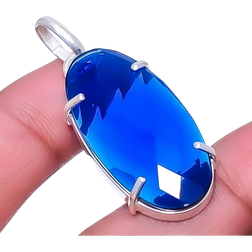 Zam Gems Solitaire Pendant - Silver/Blue