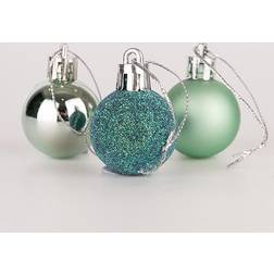 Shatchi Christmas Baubles Shatterproof Turquoise Christmas Tree Ornament 12pcs