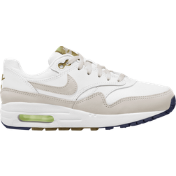 NIKE Air Max 1 GS - White/Bronzine/Barely Volt/Light Orewood Brown