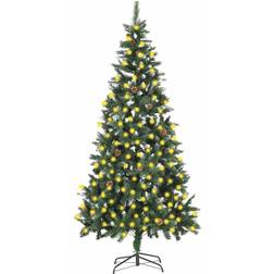 vidaXL Illuminated Green/White Árbol de Navidad 210cm