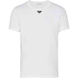 Prada Men's Enameled Triangle Logo T-shirt - White