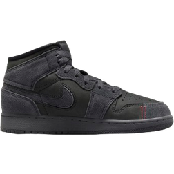 Nike Air Jordan 1 Mid SE Craft GS - Dark Smoke Grey/Varsity Red/Black