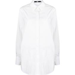 Karl Lagerfeld Open Back Tie Longline Shirt - White