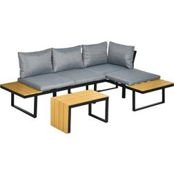 OutSunny 3-tlg. Gartenmöbel-Set Lounge-Set