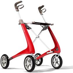 ByAcre Medline Carbon Fiber Rollator w/ Compact Seat, 16-1/8"W x 22"H, Red