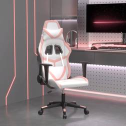 vidaXL gamingstol m. massagefunktion kunstlæder hvid og lyserød