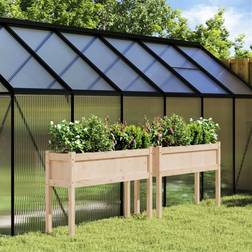 vidaXL Fioriere Da Giardino 2 pz Con Gambe In Legno Massello di Pino