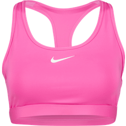 NIKE Swoosh Medium Support Padded Sports Bra - Playful Pink/White