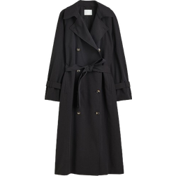 H&M Double Breasted Trench Coat - Black