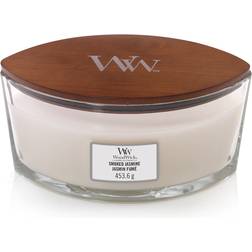 Woodwick Smoked Jasmine Ellipse White Scented Candle 453.6g