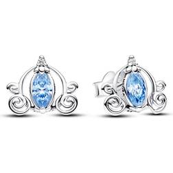 Pandora Disney Cinderella's Carriage Stud Earrings - Silver/Blue