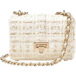 Aspinal of London Lottie Tweed Shoulder Bag - Ivory/Gold