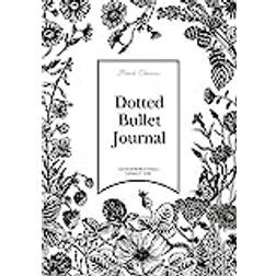 Dotted Bullet Journal: Medium A5 - 5.83X8.27 (Black & White Flowers) (Paperback, 2019)