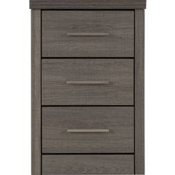 SECONIQUE Lisbon Black Wood Grain Bedside Table 40x40cm