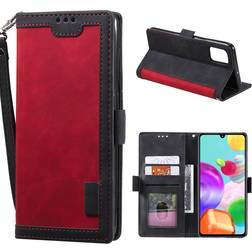 Samsung Suburbian läder Galaxy A41 fodral Röd