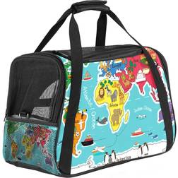 Eslifey Pet Carrier World Map Soft Sided