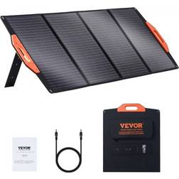 VEVOR 120W Solarpanel faltbar 12V monokristallinen Solarmodul 6,66A Solaranlage Umwandlungsrate von 23% Inkl. 2x USB-Schnellladeanschlüsse QC3.0 Typ-C-Anschluss, 18-V-Gleichstromausgang