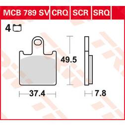 TRW Lucas Bremsbeläge Sintermetall Street MCB789SV 37,4x49,5