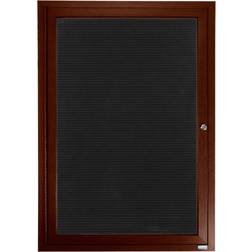 AARCO 24"x18" Enclosed Hinged Locking 1 Door Bulletin Board 18x24"