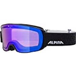 Alpina Nakiska Qhm Ski Goggles Blue Mirror/CAT2 Black Matt