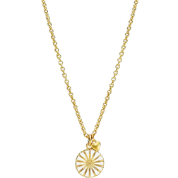 Lund Copenhagen Marguerite Necklace with Matte Heart - Gold/White