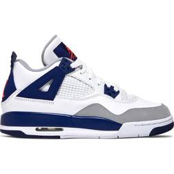 Nike Air Jordan 4 Retro GS - White/Hyper Orange/Deep Royal Blue/Wolf Grey