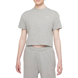 Nike Women's Solo Swoosh T-shirt - Dark Grey Heather/White