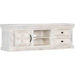 vidaXL Solid Mango Wood White Fernsehschrank 120x40cm