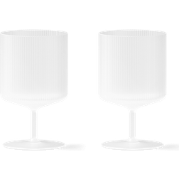 ferm LIVING Set Ripple frosted Weißweinglas 2Stk.