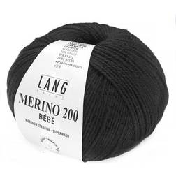 Lang Yarns Merino 200 Bebe Garn 304 Svart