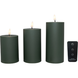Cozzy Utomhus Blockljus 3D Flamma Grön 3 Pack LED-ljus
