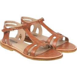 Angulus Feminin Sandal m. Stropper og Ankel Kvinde Flade Sandaler hos Magasin 1789 Tan