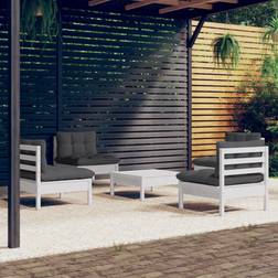 Homie 5-tlg Garten-Lounge-Set mit Anthrazit Kissen Lounge-Set