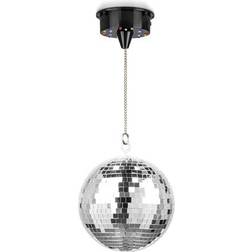Fuzzix MB20ML Boule à Facettes 20 cm avec Moteur et LED RGBW Moteur à Piles, Boule à suspendre