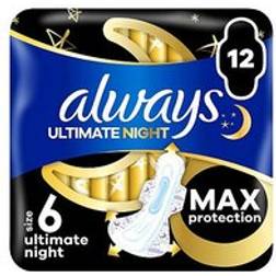 Always Sanitary Towels Ultimate Night Wings X12 Pads