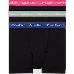 Calvin Klein Cotton Stretch Wicking Trunks 3-pack - Red/Grey/Blue/Black